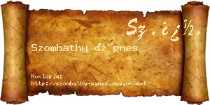 Szombathy Ágnes névjegykártya